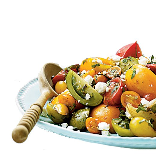 Heirloom Tomato Salad with Oranges, Goat Feta, Olives and Tarragon